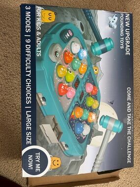 Electronic Whack-a-Mole Game Toy for Kids - Teal with Multicolor Moles